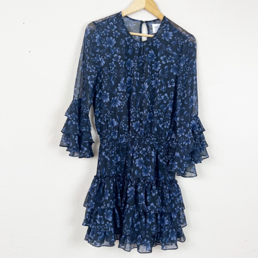 Misa Los Angeles Navy Blue Floral Mini Dress